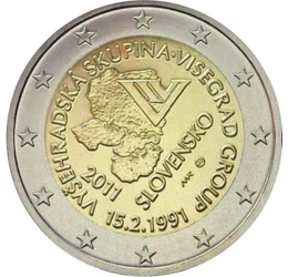 35 éves a Visegrádi Együttműködés, 2 euró, Szlovákia, 2011