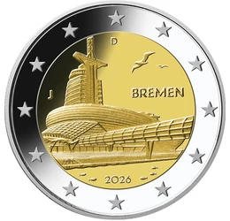 2 euró, Brémai Klímaház, , CuNi, 8,52 g, Németország, 2026