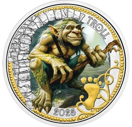 3 euró, Színes troll, lábnyom, , CuNi, 25 g, Ausztria, 2025
