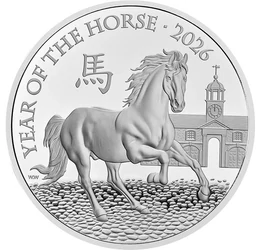 5 font, Ló éve, ló a lovarda udvarán, , CuNi, 28,28 g, Nagy-Britannia, 2026