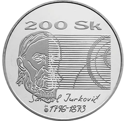 A szlovák Fáy András, 200 korona, ezüst, Szlovákia, 1996