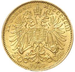  20 korona, Ferenc J.babérk.1892-1905, Osztrák-Magyar Monarchia