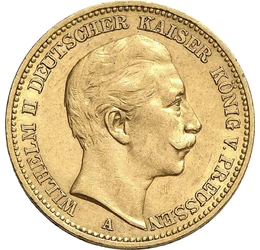  20 márka, II.Vilmos,arany,1888-1913, Német Birodalom