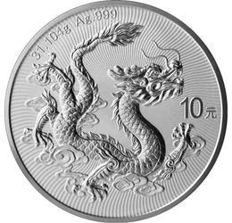 10 jüan, Kínai sárkány, , finomság, Ag 999, 31,1 g, Kína, 2026