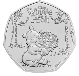 50 penny, Micimackó virágcsokorral, CuNi, 8 g, Nagy-Britannia, 2026