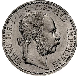  1 florin,Ferenc J.1872-1892 időskori, Osztrák-Magyar Monarchia