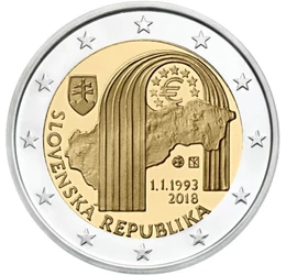 2 euró, Szlovákia 25 éves, 2018, Szlovákia