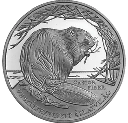 A kiírtott hód intő példája, 3000 forint, ezüst, Magyar Köztársaság, 2000