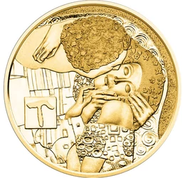 A világ egyik leghíresebb csókja - aranyban, 50 euró, arany, Ausztria, 2016
