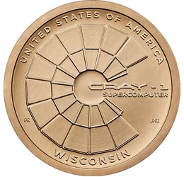 1 dollár, CRAY-1 szuperszámítógép, CuNi, 8,1 g, USA, 2026