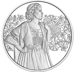 10 euró, Osztrák nő népviseletben, lódenben, Ag 925, 15,56 g, Ausztria, 2026