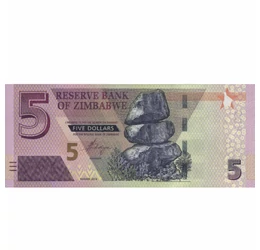 A 100 billió dolláros bankjegytől az 5 dolláros bankjegyig, 5 dollár, Zimbabwe, 2019