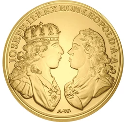 Egyszerre koronázási és bányalátogatási emlékérme, 5 dukát, utánveret, Magyar Királyság, eredeti érme: 1764