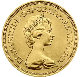  1 sov., arany,  II.Erzsébet, 1974-84, Nagy-Britannia