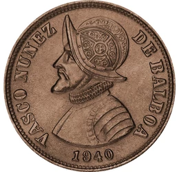 1 és 1/4 centesimo, Vasco N. de Balboa, , bronz, 3,1 g, Panama, 1940