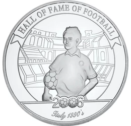 2000 shilling, Franco Baresi, Olaszország, , Ag 350, 26 g, Uganda, 2006