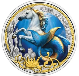 3 euró, Színes hippokampusz, korona, , CuNi, 16 g, Ausztria, 2026