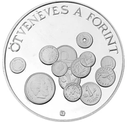 Mikor 50 éves volt a forint, most 80!, 2000 forint, ezüst, Magyar Köztársaság, 1996
