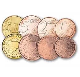 Euró előtti euró sor, 1, 2, 5, 10, 20 ,50 cent, 1, 2 euró, Hollandia, 2000