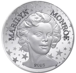 100 éve született Merilyn Monroe, 10 euró, ezüst, Franciaország, 2026