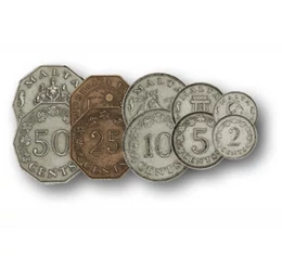 A máltai líra különleges váltópénzei, 2, 3, 5 mil, 1, 2, 5, 10, 25, 50 cent, Málta, 1972-1982