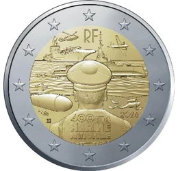 400 éves a francia haditengerészet, 2 euró, Franciaország, 2026