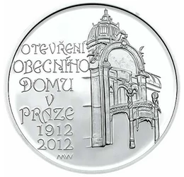 // 200 korona, Csehország, 2012 // - A prágai Reprezentációs ház a cseh főváros híres szecessziós műemléke, jelenleg nagyszabású kultúrház és szórakoztató központ. Az ezüst emlékpénz megnyitásának 100. évfordulójára került kibocsátásra.