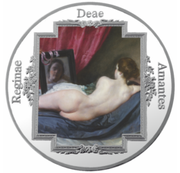 // , , Ezüstözött rézötvözet, ,  // Diego Velázquez, a spanyol aranykor egyik legnagyobb festője volt. A mű Vénusz istennőt érzéki pózban ábrázolja, ágyon a tükörbe nézve, melyet a fia, szerelem istene, Ámor tart.