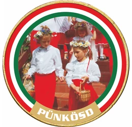 Pünkösd, 1 euró, színezett, EU