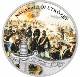 Szabadságharc, Nagysallói ütközet 1849. április 19., festett ezüstözött érem