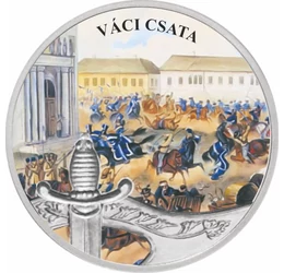 Szabadságharc, Váci csata 1849. július 17., festett ezüstözött érem