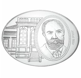ovális emlékérem, Jókai Mór, tükörveret