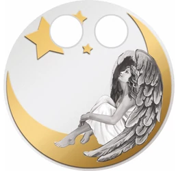 Ékszer-érme nyaklánccal, Karácsonyi angyal, 500 frank, ezüst, Kamerun, 2018 