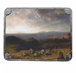 Munkácsy Mihály: Isaszegi csatatér, ezüstözött festett érem