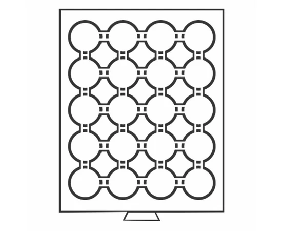 Érmetárolótálca, 20 x O 41 mm, kerek fészek