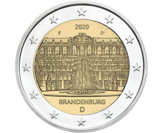 // 2 euró, Németország, 2020 // - A Sanssouci kastélyt Nagy Frigyes építtette, aki az államügyektől kívánt ide 