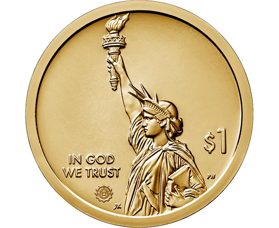 // 1 dollár  USA  2019 // - Az Amerikai újítók érmesorozat olyan találmányokat és tudósokat mutat be  melyek nagy hatással vannak az emberiségre. Pennsylvania érméje a gyermekbénulás elleni védőoltás előtt tiszteleg. Ez a súlyos betegség a védőoltás hatás