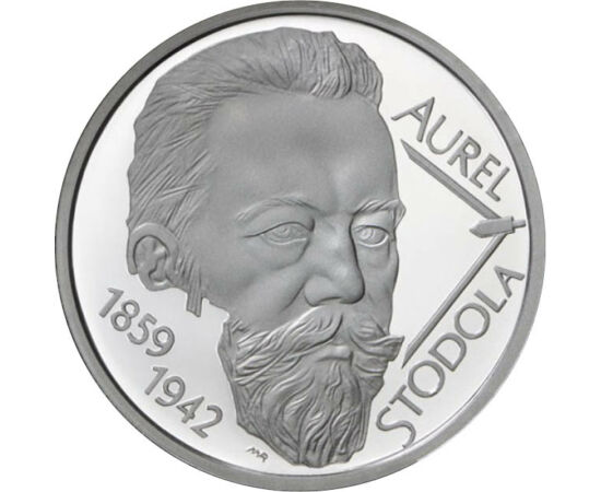 // 10 euró, 900-as ezüst, Szlovákia, 2009 // - Szlovákia 2009. januárban vezette be az eurót, a korábbi szlovák korona helyett, amely csak 1993-ban született, Csehszlovákia szétválása után. Az első szlovák emlék euró Stodola Aurélről, a 150 éve Liptószent