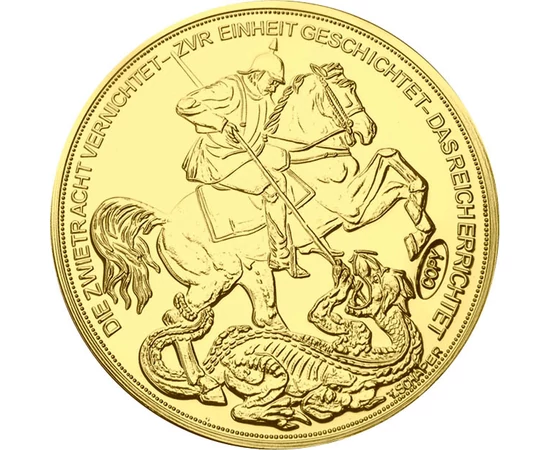 Otto von Bismarck arany emlékérem, Német Birodalom, 1895, utánveret