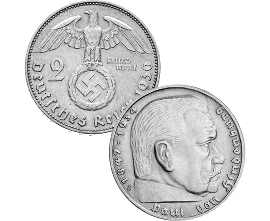 GYŰJTEMÉNY - A Harmadik Birodalom hagyatéka, 2x1, 2, 2x5, 2x10, 2x50 pfennig, 1, 2, 5 márka, Harmadik Birodalom, 1933-1945