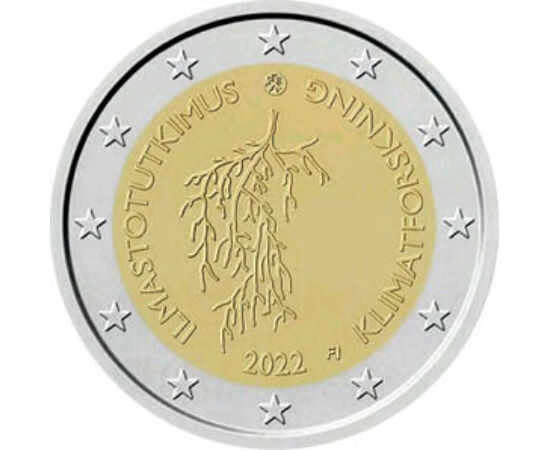 2 euró, Stilizált szakállas zuzmó, , CuNi, 8,52 g, Finnország, 2022