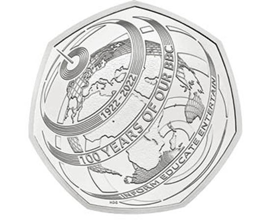 50 penny, Földgömb, célkitűzés, , CuNi, 8 g, Nagy-Britannia, 2022