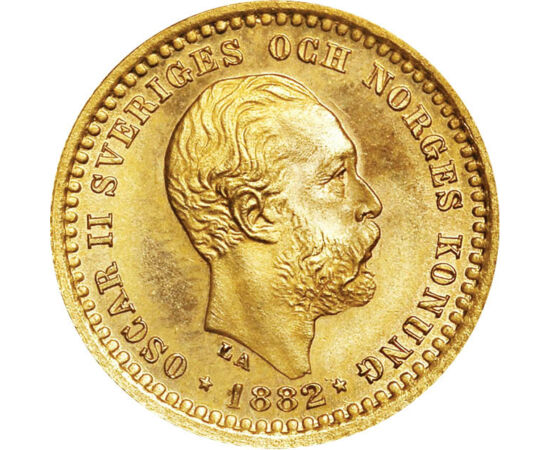 SWE/ 5 korona, II. Oszkár, Au,1881-1901, Svédország