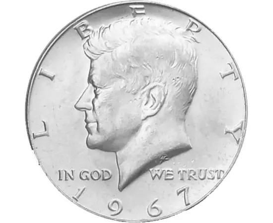  1/2 $, Kennedy, ezüst, 1965-70, USA