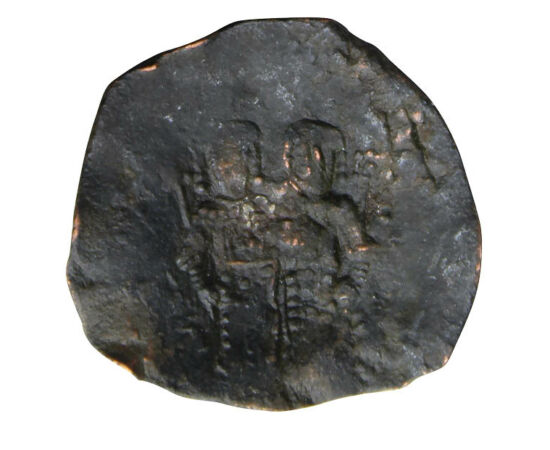 tálkapénz, Jézus Krisztus, Bronze, 4,5 g, Bizánci Birodalom, 1195-1203