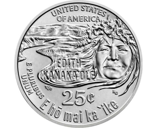 25 cent, Edith Kanaka'ole, , CuNi, 5,67 g, USA, 2023