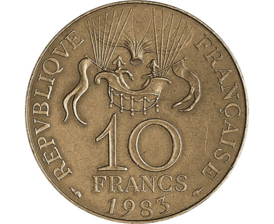 10 frank, Hőlégballon, Cu-Al-Ni, 10 g, Franciaország, 1983