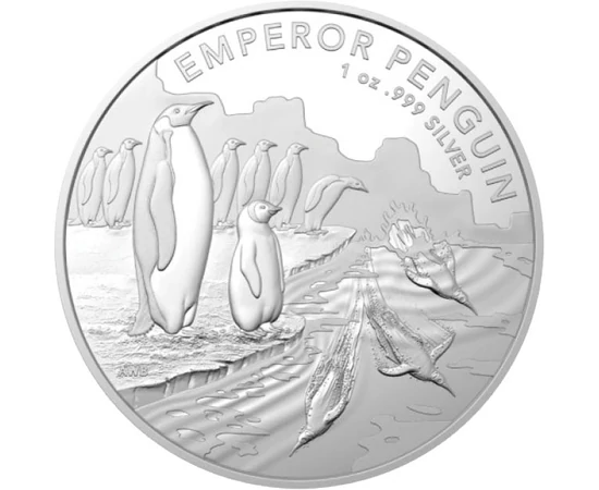 1 dollár, Császárpingvin, színsúly, Ag 999, 31,1 g, Ausztrália, 2023