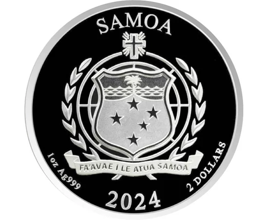 2 dollár Címer   Ag 999 311 g Szamoa 2024