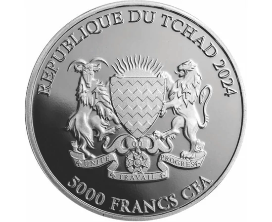 5000 frank Címer   Ag 999 311 g Csád Köztársaság 2024